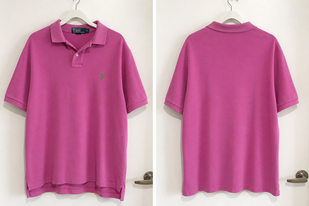 Polo Ralph Lauren Shirt Men Pink Short Sleeve Green Pony Preppy Designer Sz-XL
